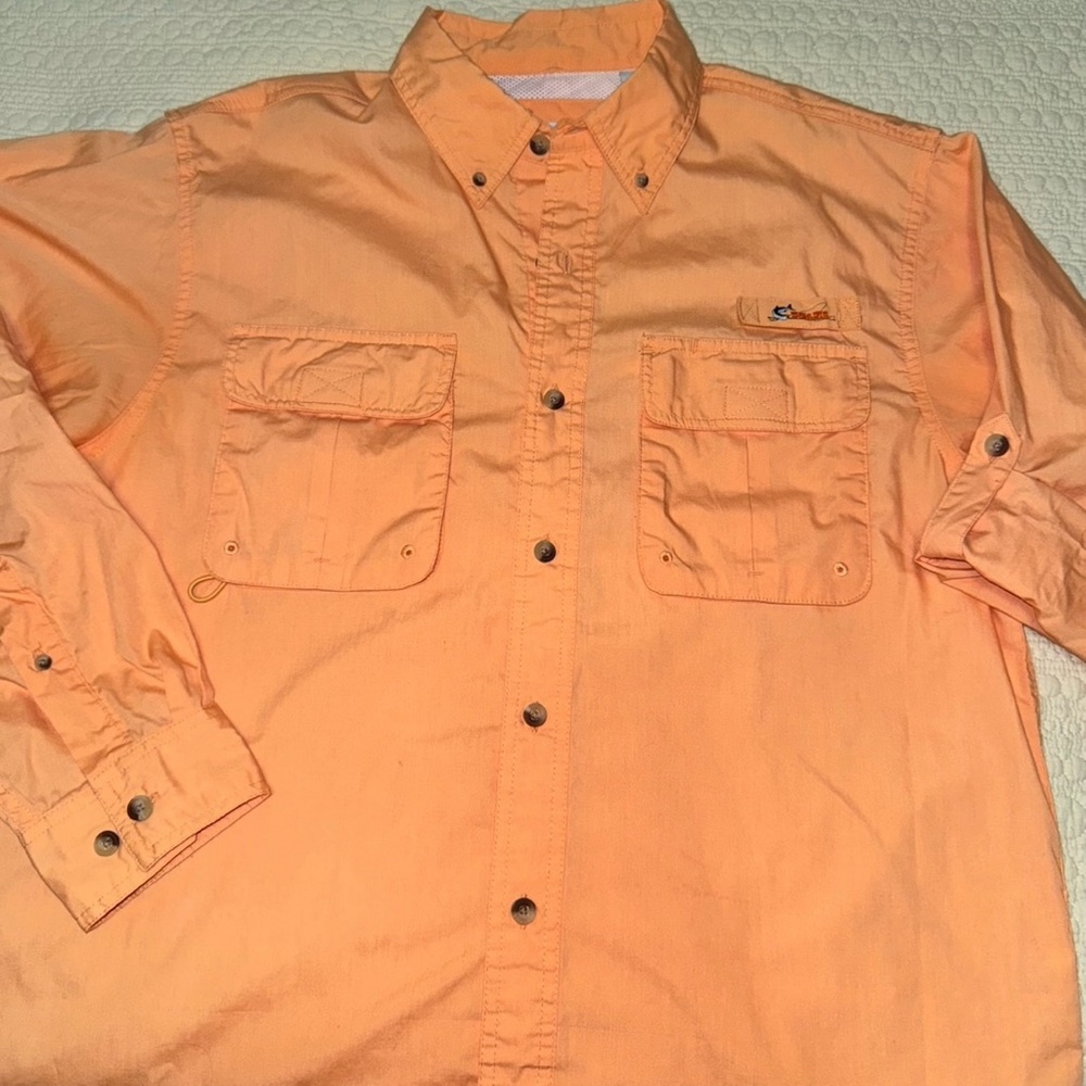 World Wide Sportsman Vented Long Sleeve Fishing Button Down Shirt, Men’s Sz M